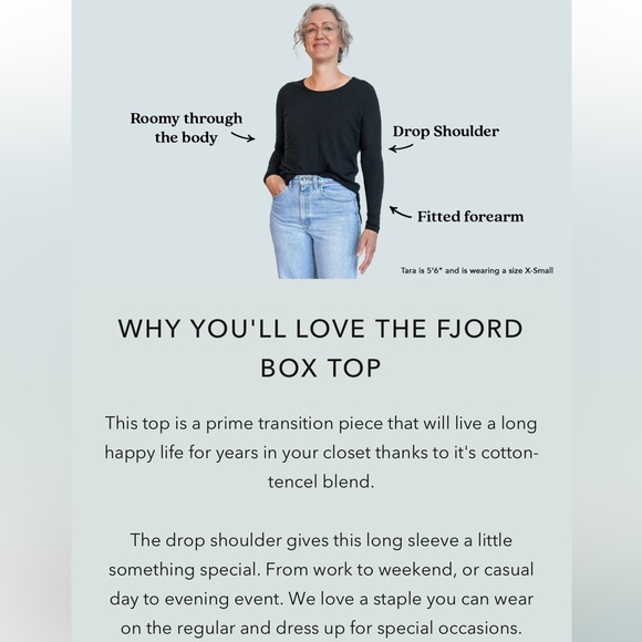 SALT Fjord Box Top in Tidal (Made in Canada) - Picture 4 of 6